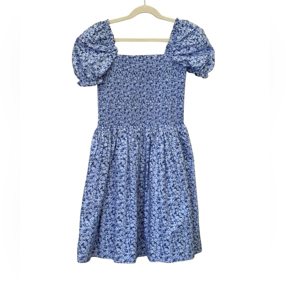 Janie and Jack Blue Floral Puff Sleeve Dress size 14 - Picture 4 of 5